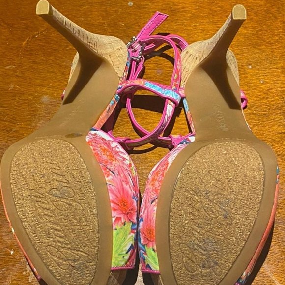 Gianni Bini Floral Print Heels, Sz 8 - Picture 7 of 10